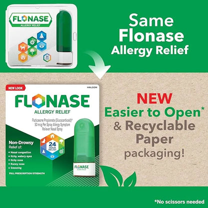 Flonase Allergy Relief Nasal Spray, 24-Hour 144 Sprays 2) plus