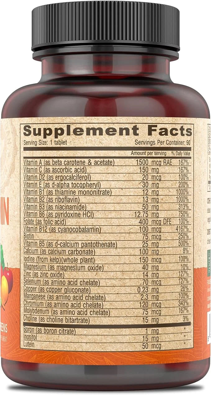 DEVA Vegan Multivitamin & Mineral Supplement Iron-Free 100% Vegan 90 Count 1)