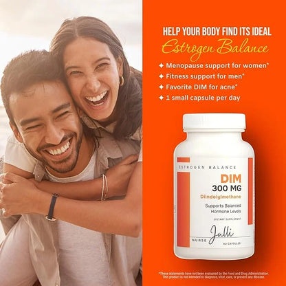 DIM Supplement 300mg | Estrogen Balance for Men and Women | Menopause, PCOS, Hormonal Acne Support & Antioxidant Support f...
