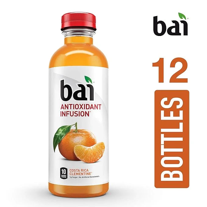 Bai Flavored Water, Costa Rica Clementine, Antioxidant Infused Drinks, 18 Fluid Ounce Bottle (Pack of 12) - Product Image