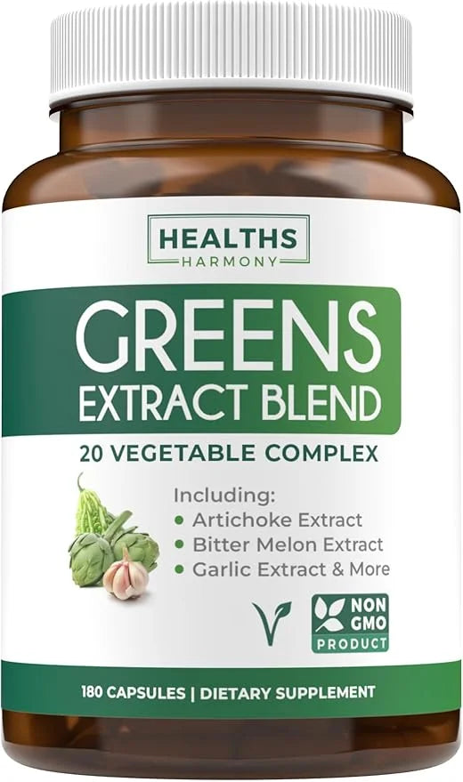 Super Greens Antioxidants Superfoods 2250mg Supplement 20 Ingredients 180 Capsules