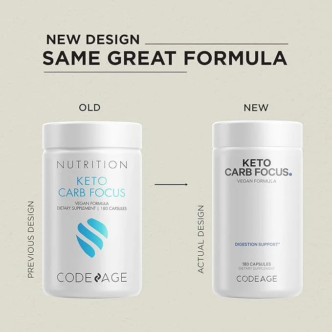 Codeage Keto Carb, White Kidney Bean, Green Tea & Cinnamon Bark Supplement, Triple Action Keto Cheat Vegan Pills, Ketogeni...