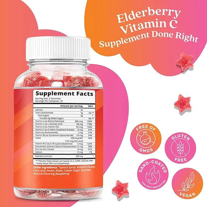 BeLive Elderberry Gummies with Zinc and B12 - 50 Ct