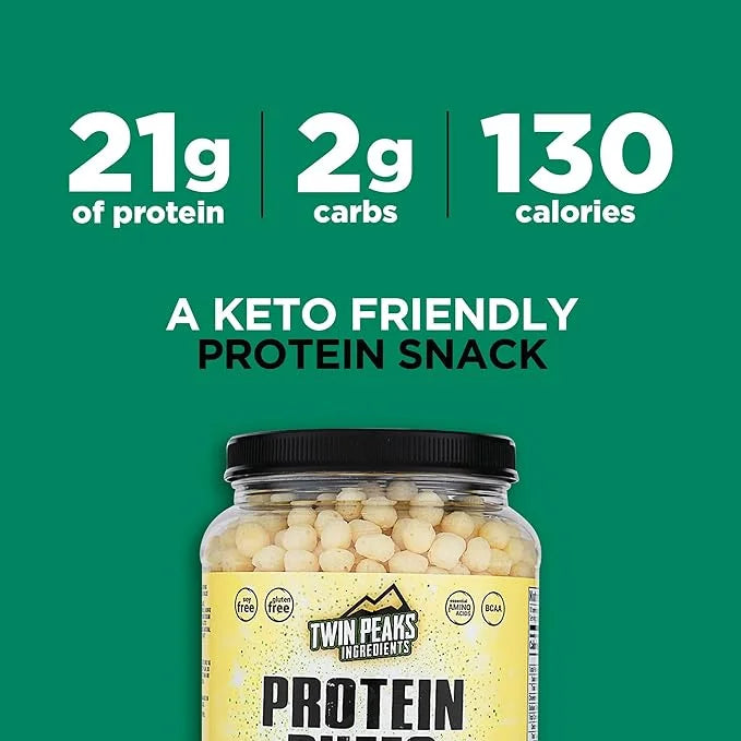 Twin Peaks Low Carb, Keto Friendly Protein Puffs, Sour Cream & Onion (300g, 21g Protein, 2g Carbs) - Product Image