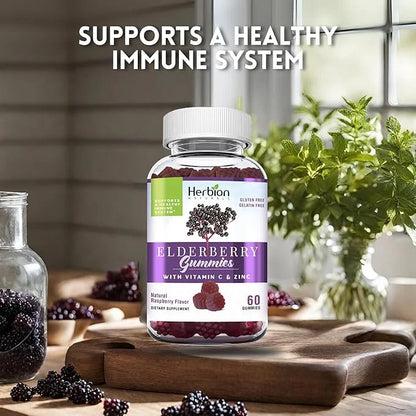 Herbion Naturals Elderberry Gummies with Vitamin 60 Count
