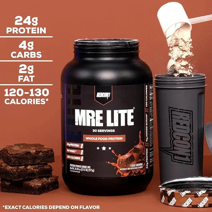 REDCON1 MRE Lite Whole Food Protein Powder, Vanilla Milkshake - Low Carb & Whey Free Meal Replacement with Animal Protein ...