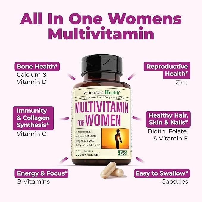 Multivitamin for Women - Daily Womens Multivitamin & Multimineral with Vitamin A, C, D, E, B12, Zinc and More Vitamins for...