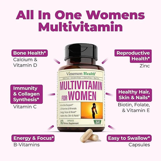 Multivitamin for Women - Daily Womens Multivitamin & Multimineral with Vitamin A, C, D, E, B12, Zinc and More Vitamins for...