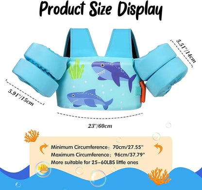 Moko Toddler Swim Vest for Kids, 20-50 lbs/22-66 lbs Clearance Swim Arm Band Cartoon Swimming Wings Pool Float Vests Sleev...