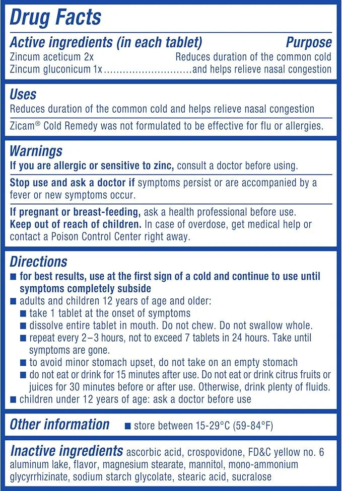 Zicam Cold Remedy Zinc Rapidmelts, Citrus 25 Count 1)