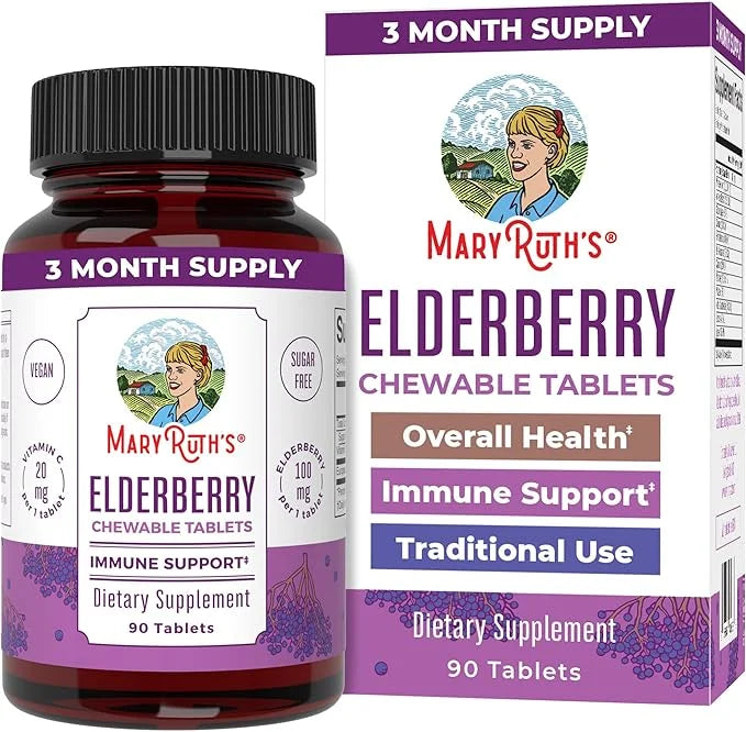 MaryRuth's Elderberry + Vitamin C Chewable Tablets 3 Month 90 Servings