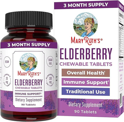 MaryRuth's Elderberry + Vitamin C Chewable Tablets 3 Month 90 Servings
