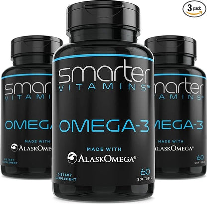 (3 Pack) Smarter Omega 3 Fish 2000mg, DHA