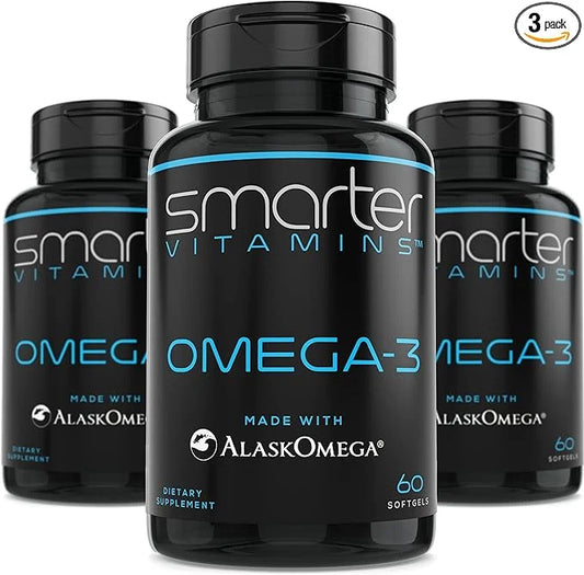 (3 Pack) Smarter Omega 3 Fish 2000mg, DHA