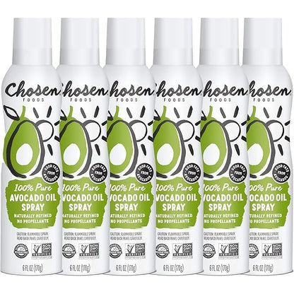 Chosen Foods 100% Pure Avocado Oil Spray, Keto and Paleo Diet Friendly, Kosher Cooking Spray for Baking, High-Heat Cooking...