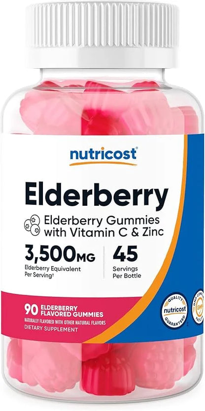 Nutricost Elderberry Gummies with Vitamin C 90 Gummies