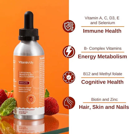 Liposomal Women's 50+ Liquid Multivitamin Drops 30 Day 3 FL