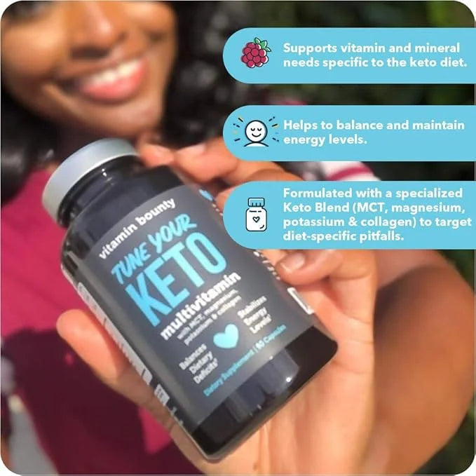 Vitamin Bounty Tune Your Keto Multivitamin – Keto-Specific Nutritional Support with Magnesium, Potassium, and MCT for Ener...