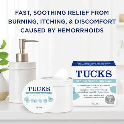 TUCKS Medicated Cooling Pads, 100 Count