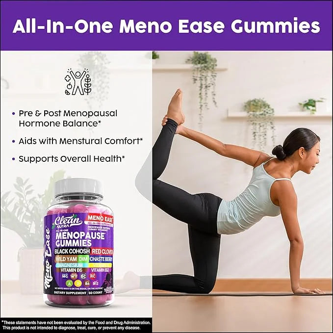 Menopause Supplement For Women Gummies with Black Cohosh, Wild Yam Magnesium, Red Clover For Menopause Relief Hormone Bala...