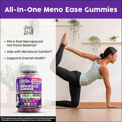 Menopause Supplement For Women Gummies with Black Cohosh, Wild Yam Magnesium, Red Clover For Menopause Relief Hormone Bala...