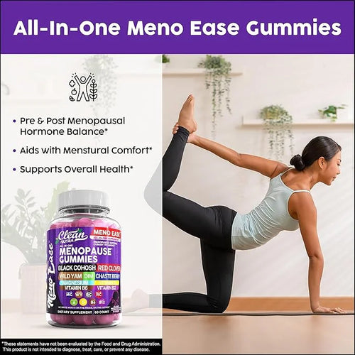 Menopause Supplement For Women Gummies with Black Cohosh, Wild Yam Magnesium, Red Clover For Menopause Relief Hormone Bala...