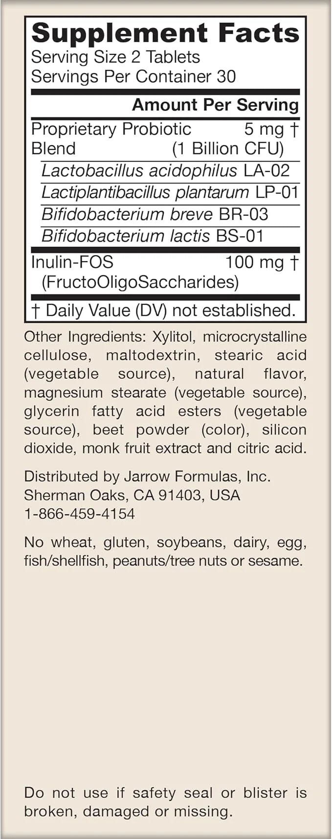 Jarrow Formulas Jarro-Dophilus Kids Probiotics and 1 Billion 60 Sugar-Free 30 Day