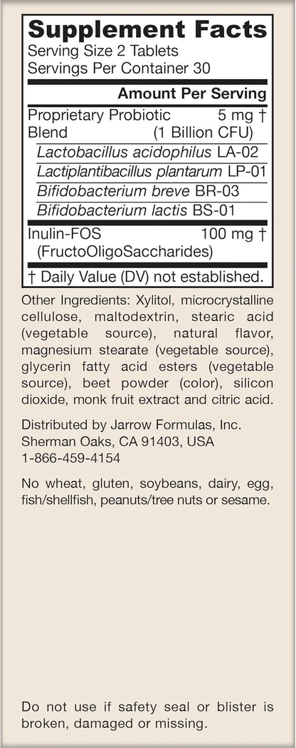 Jarrow Formulas Jarro-Dophilus Kids Probiotics and 1 Billion 60 Sugar-Free 30 Day