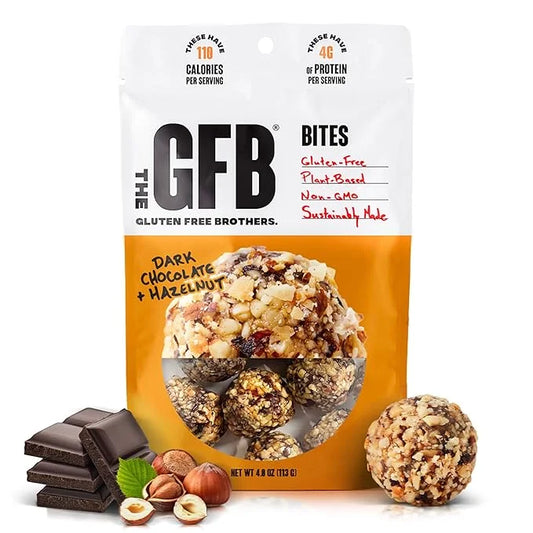 The GFB Dark Chocolate Hazelnut Protein Bites - Gluten Free, Plant Based, Non GMO, Sustainably Made – Ridiculously Tasty, ...
