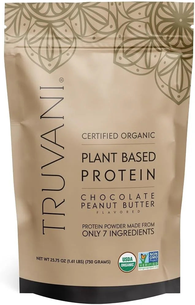 Truvani Vegan Pea Protein Powder | Chocolate Peanut Butter | 20g Organic Plant Based Protein | 20 Servings | Keto | Gluten...