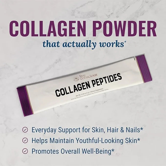 Live Conscious Collagen Peptides Powder Unflavored Packets 20