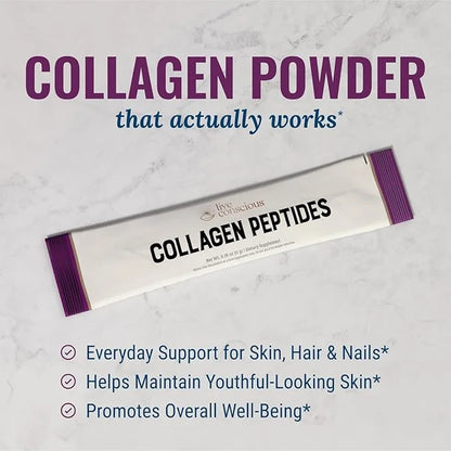 Live Conscious Collagen Peptides Powder Unflavored Packets 20