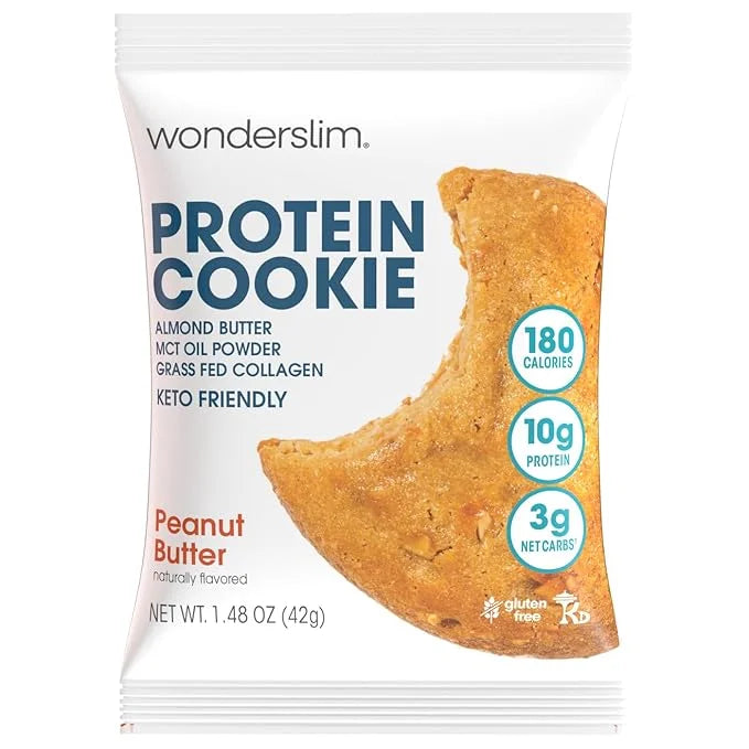 Wonderslim Protein Cookie, Peanut Butter, Keto friendly, Low Carb, Gluten Free (7ct) - Product Image