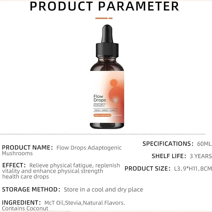 Adaptogen Mushrooms Flow Drops Focus Mental (30ml)