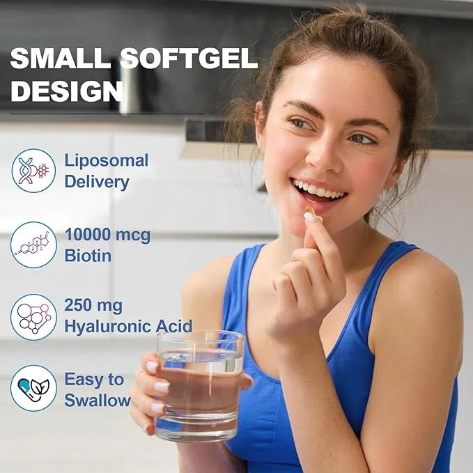 Hyaluronic Acid Supplements - Advanced Skin Hydration & Joint Support with 250 mg Hyaluronic Acid, Vitamin C, Collagen, an...