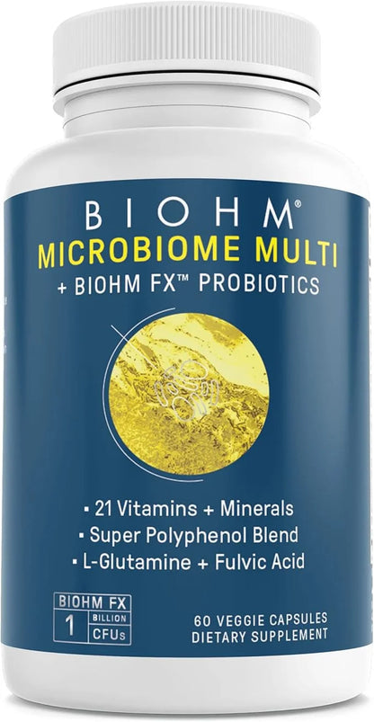 BIOHM Microbiome Multi + Probiotics 21 Vitamins 60ct/30 servings