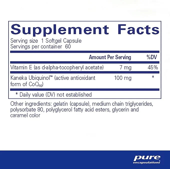 Pure Encapsulations Ubiquinol VESIsorb | Hypoallergenic Supplement | Enhanced Absorption of Active Antioxidant Form of CoQ...