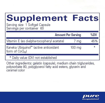 Pure Encapsulations Ubiquinol VESIsorb | Hypoallergenic Supplement | Enhanced Absorption of Active Antioxidant Form of CoQ...