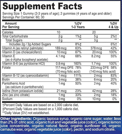 USDA Organic Kids Multivitamin Gummies by 60 Kids