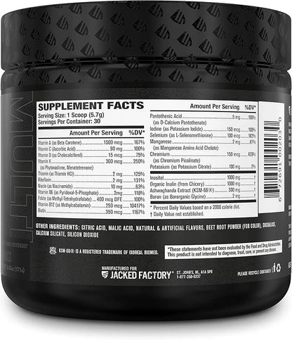 Jacked Factory Vita XT Performance Vitamin Powder KSM-66 Ashwagandha, B6, B12, B12, & 30Sv