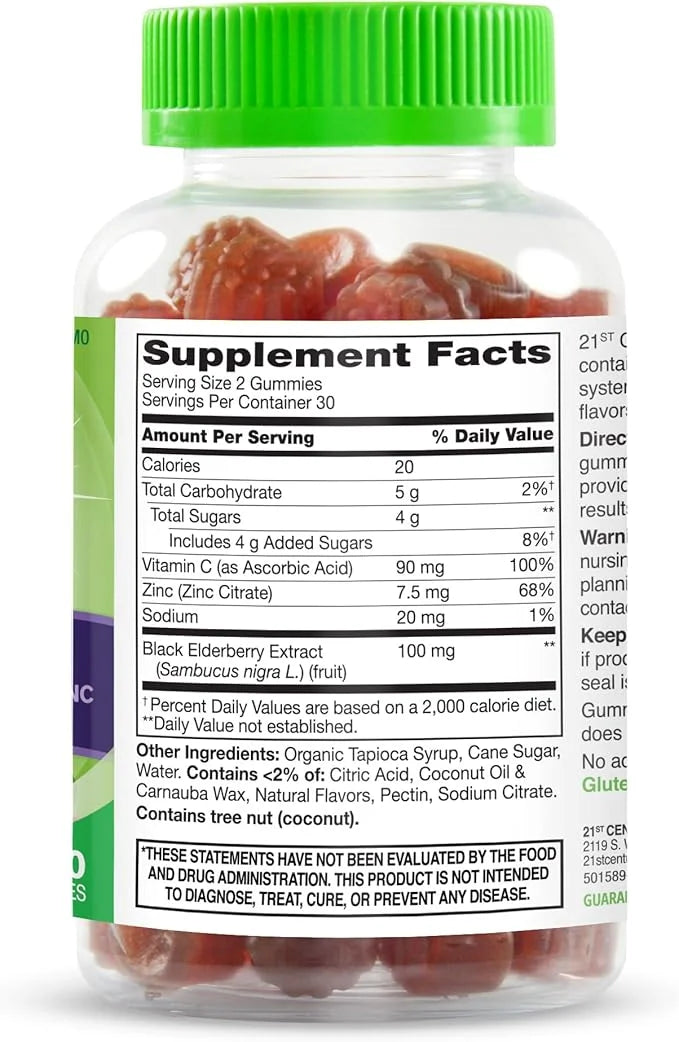 21st Century VitaJoy Sambucus Elderberry Gummies, 60 Count