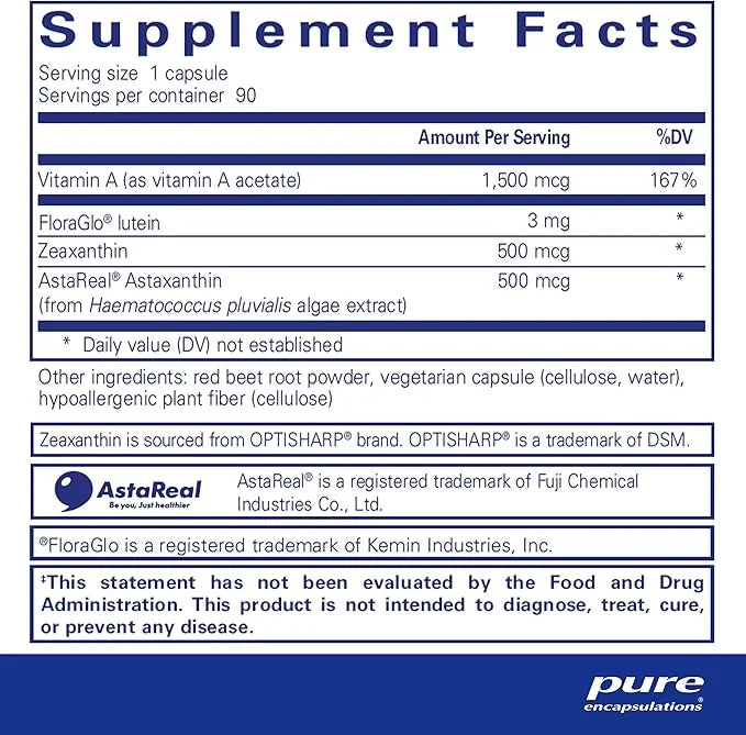 Pure Encapsulations Vitamin A + Carotenoids 90 Capsules