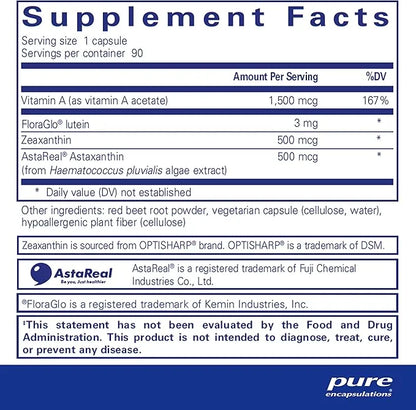 Pure Encapsulations Vitamin A + Carotenoids 90 Capsules