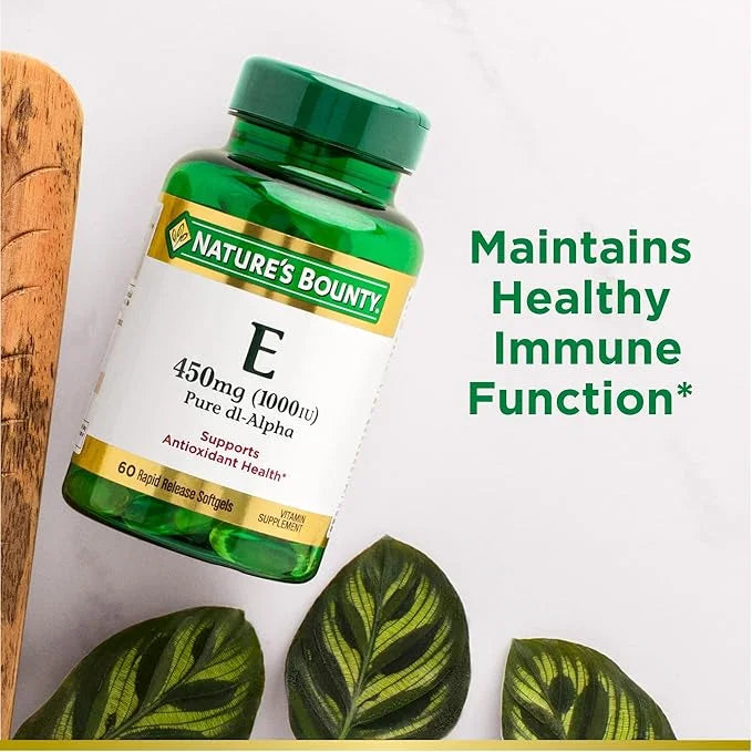 Nature's Bounty Vitamin E 1000 IU Softgels, Supports Antioxidant Health & Immune System, 1 Pack, 60 Softgels - Product Image