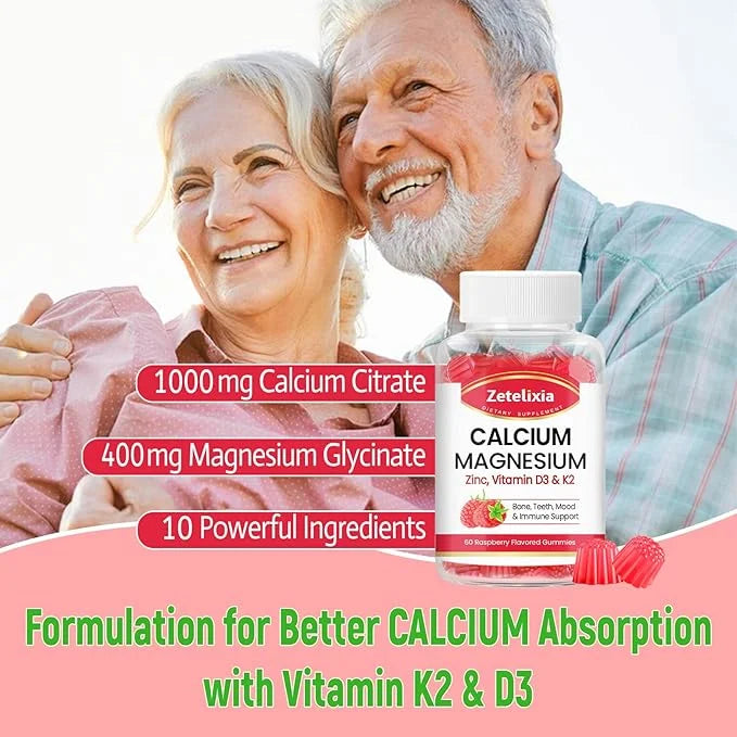 Sugar Free Calcium Gummies for Women D3 & K2, Calcium 120 Count
