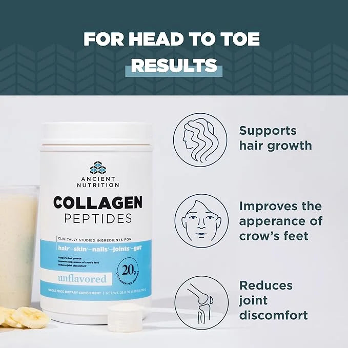 Ancient Nutrition Collagen Peptides, Collagen Peptides 28 Servings, 20g Collagen