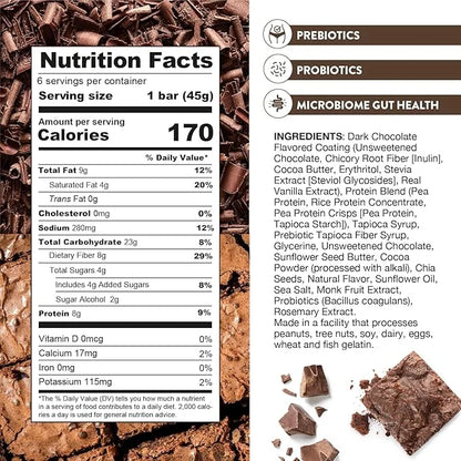 Truth Bar Prebiotic & Probiotic Keto Snack Vegan Bars with Omega-3's - Synbiotic High Fiber Snacks - Low Sugar, Kosher, Gl...