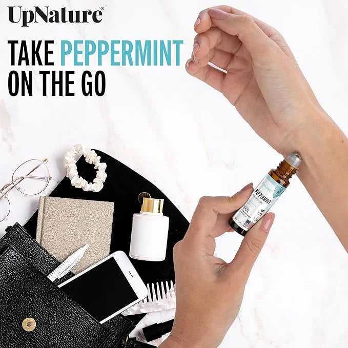 UpNature Peppermint Oil Roll On - Nausea Morning Sickness Relief for Pregnant Women - 100% Pure Peppermint Essential Oil -...