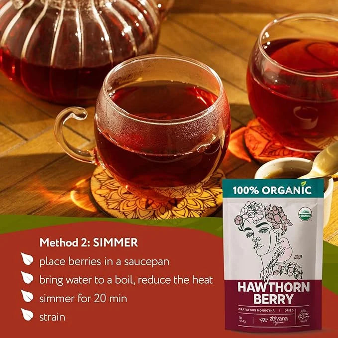 4 LB Value Pack Hawthorn Berries Organic - Hawthorne Berry Tea Organic - Pressure Balance, Heart, Digestion, Immune Suppor...
