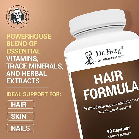 Dr. Berg All-in-One Vitamins for Hair, Skin, & Nails - Advanced Formula with Biotin, Saw Palmetto, DHT Blocker, & Trace Mi...
